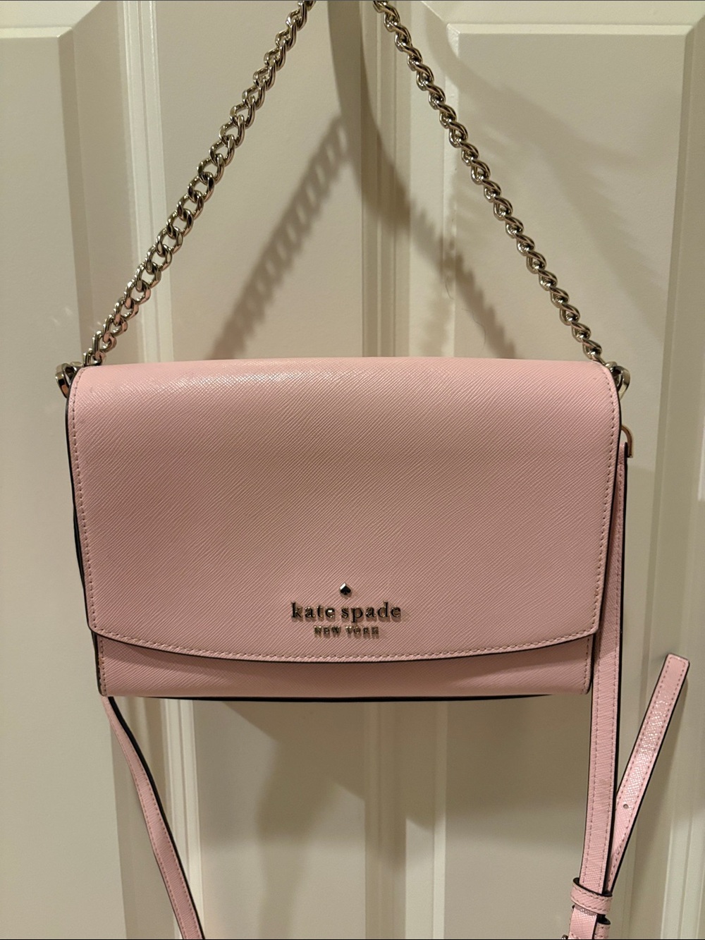kate spade Pink Saffiano Leather Chain Crossbody